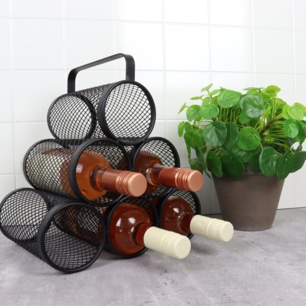 6-Bottle Metal Wine Rack – Countertop Display