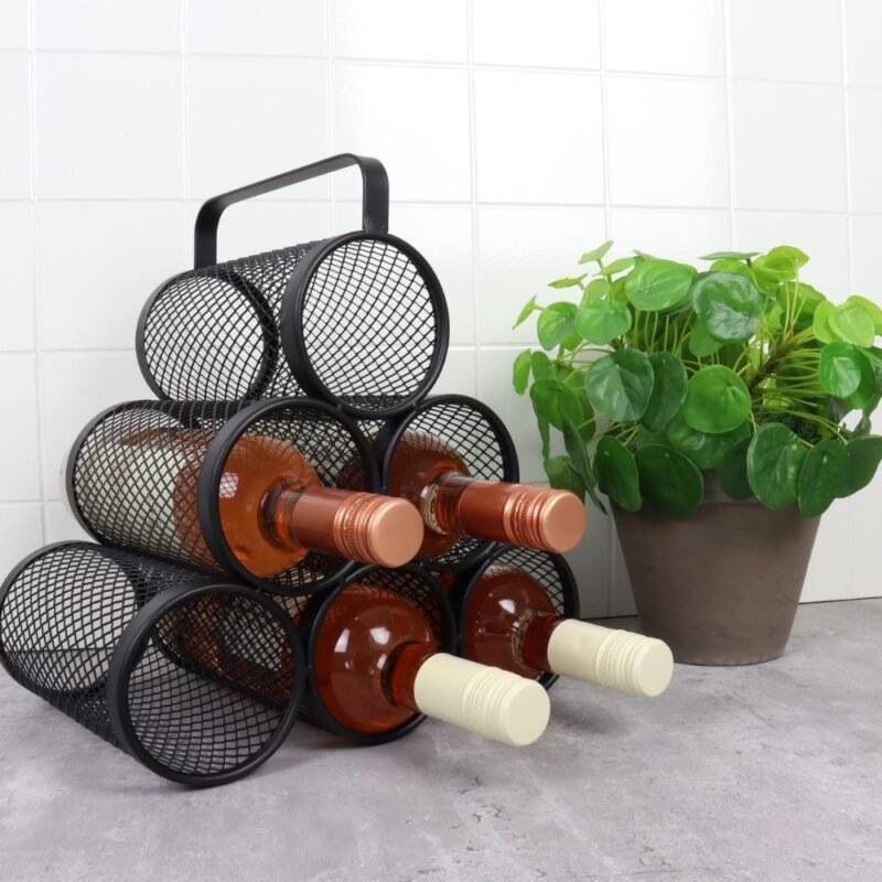 6-Bottle Metal Wine Rack – Countertop Display