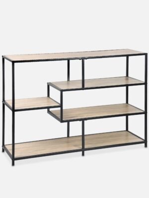 TK 5-Tier Bookshelf – Wooden & Metal Storage Display Rack