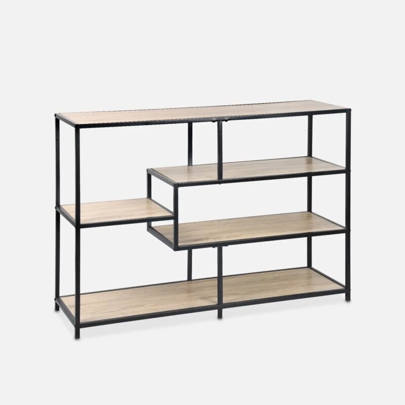TK 5-Tier Wooden & Metal Storage Display Rack