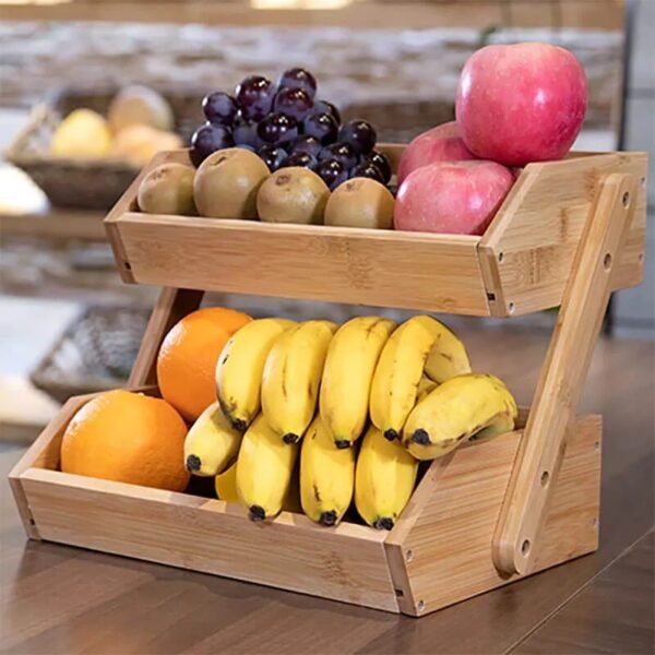 TK Bamboo Fruit Basket – Multi-Purpose Kitchen Organizer