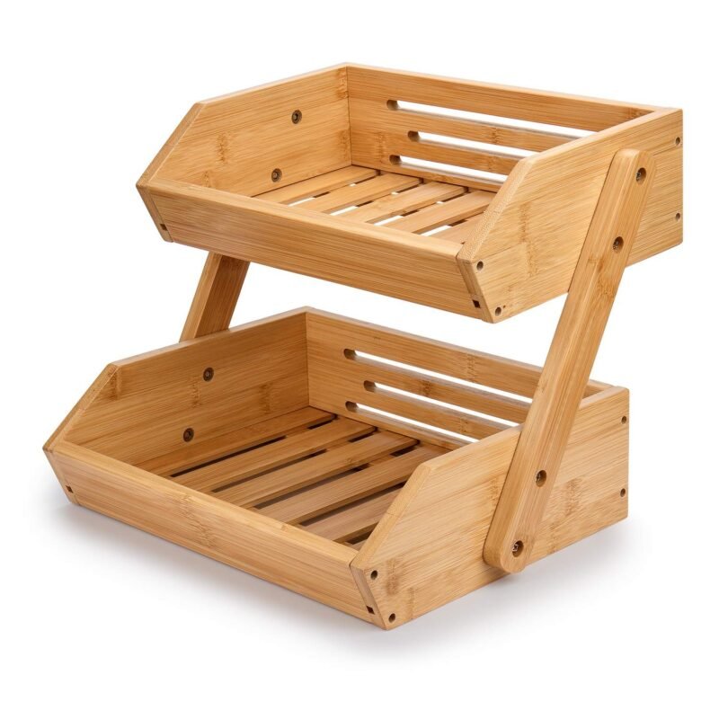 TK Bamboo Fruit Basket – Multi-Purpose Kitchen Organizer