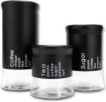 3 Piece Stainless Steel Tea Sugar Canister Set