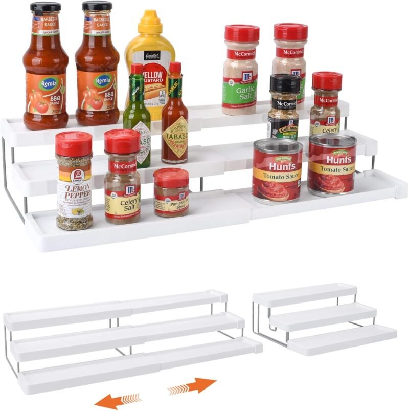 Adjustable 3-Tier Countertop Spice Rack Organizer