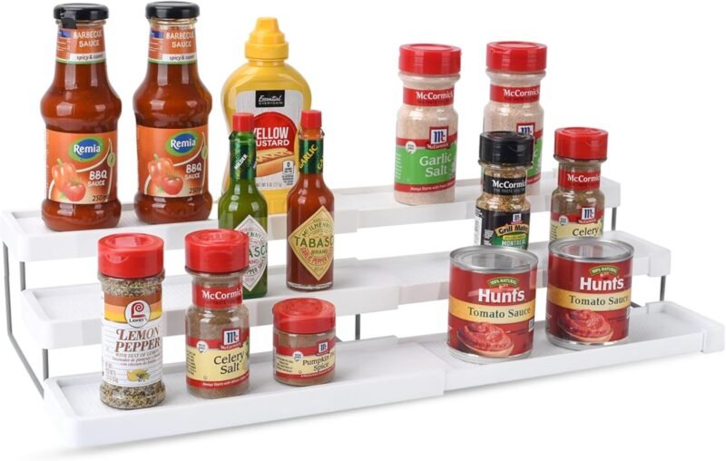 Adjustable 3-Tier Countertop Spice Rack Organizer