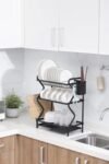 Vera 3-Tier Countertop Dish Rack – Powder-Coated Iron