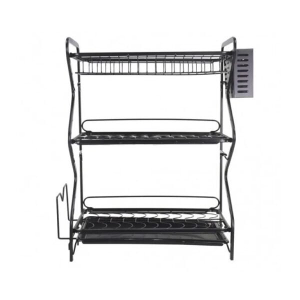 Vera 3-Tier Countertop Dish Rack – Powder-Coated Iron