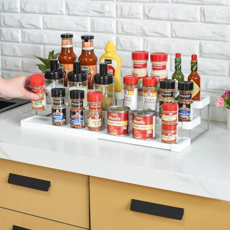 Adjustable 3-Tier Countertop Spice Rack Organizer