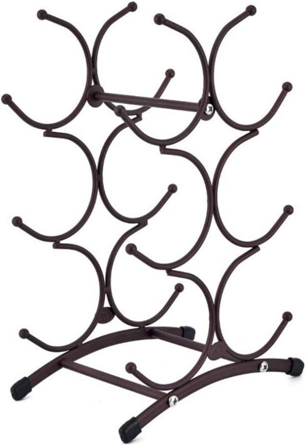 Modern 6-Bottle Wine Rack – Stacked Iron Wine Display