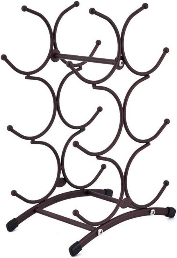 Modern 6-Bottle Wine Rack – Stacked Iron Wine Display