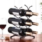 Modern 6-Bottle Wine Rack – Stacked Iron Wine Display
