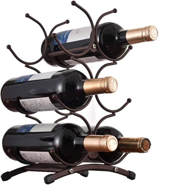 Modern 6-Bottle Wine Rack – Stacked Iron Wine Display