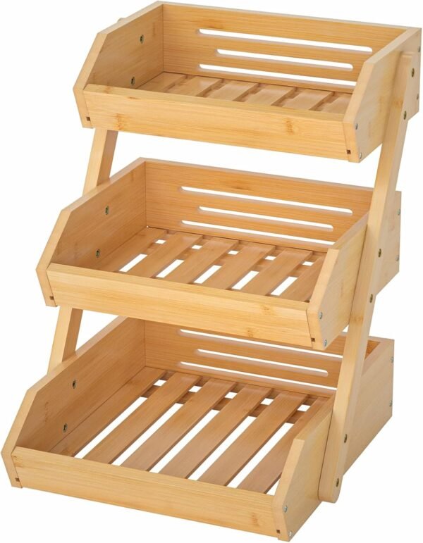 TK Bamboo Fruit Basket – Multi-Purpose Kitchen Organizer