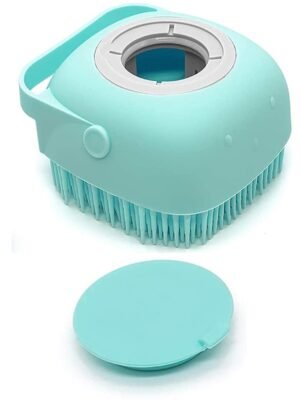 Silicone Shower Brush with Built-In Dispenser – Exfoliating Body Scrubber