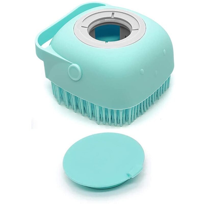 Silicone Shower Brush with Built-In Dispenser – Exfoliating Body Scrubber