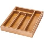 TK Bamboo Expandable Cutlery Drawer Organizer