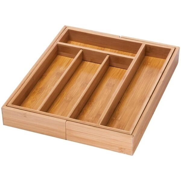 TK Bamboo Expandable Cutlery Drawer Organizer