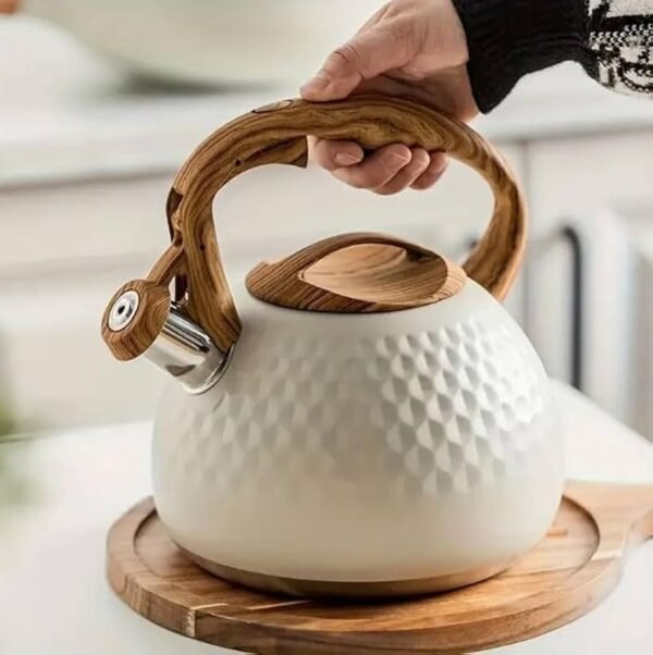 TK 3.0L Stainless Steel Whistling Kettle with Wooden Handle