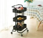 TK 3 Tier Rolling Storage Cart with PP Baskets