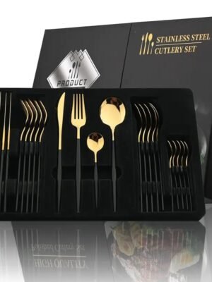 24pc Stainless Steel Cutlery Set – Flatware for 6