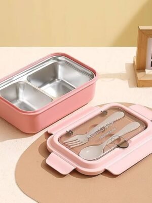 Bento Lunch Box with Fork and Spoon