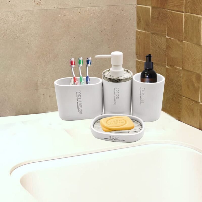 TK 4-Piece Resin Bath Set – Bathroom Accessories