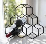 Honeycomb Metal Wine Rack – 6 Bottle Freestanding Storage & Display Stand