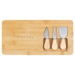 Bamboo Cheese Board with Serving Utensils Set