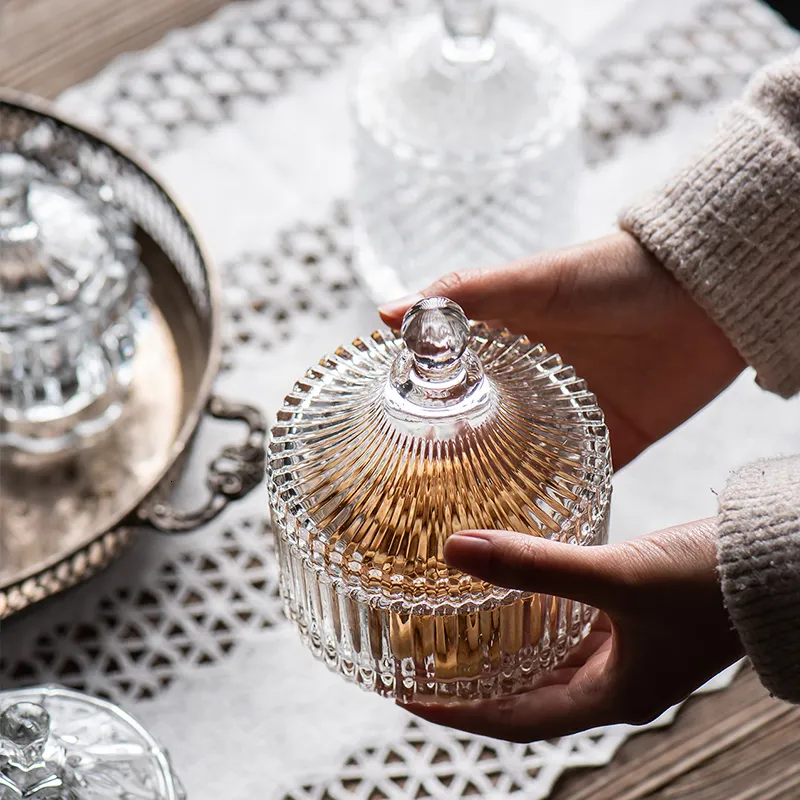 Decorative Crystal Glass Storage Jar
