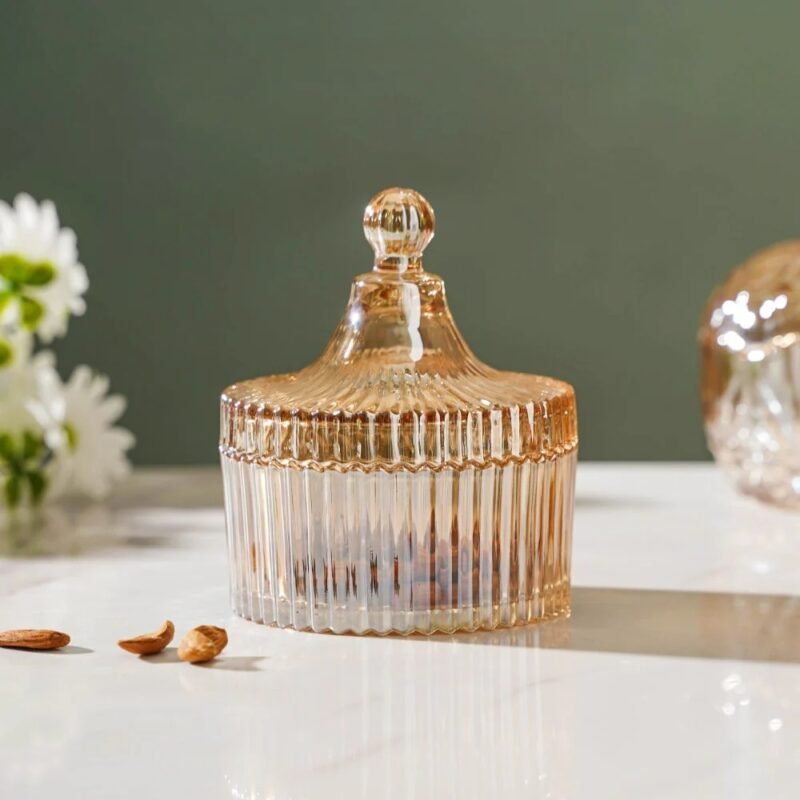 Decorative Crystal Glass Storage Jar