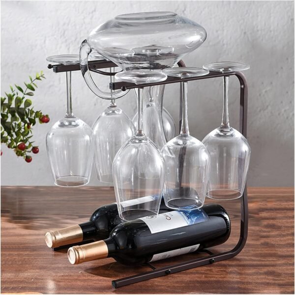 All-in-One Metal Wine Rack and Stemware Holder