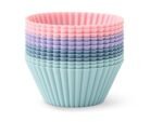 12-Piece Assorted Color Silicone Cupcake Molds – Non-Stick Baking Cups