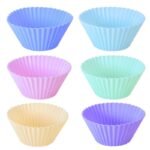 12-Piece Assorted Color Silicone Cupcake Molds – Non-Stick Baking Cups