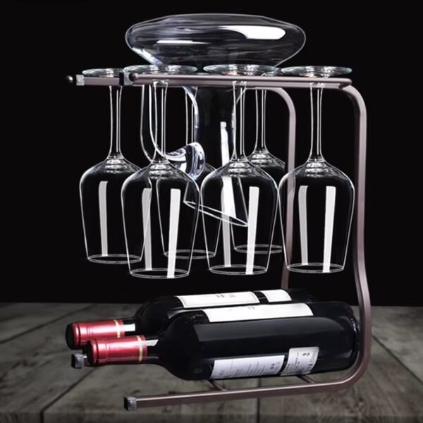 All-in-One Metal Wine Rack and Stemware Holder