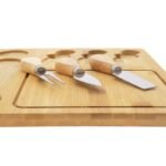 4 Piece Bamboo Cheese Board Set with Knife Slots