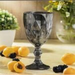 Set of 6 Diamond Wine Cut Glasses