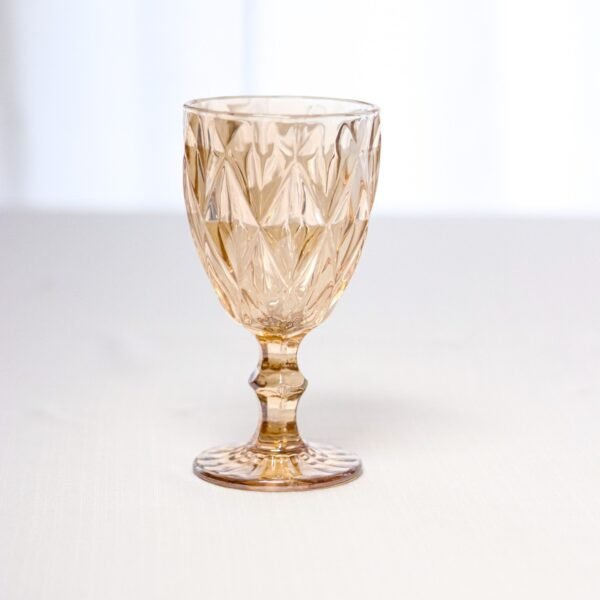 Set of 6 Diamond Wine Cut Glasses