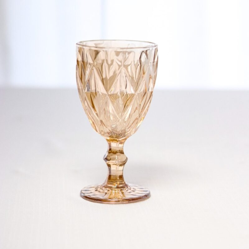 Set of 6 Diamond Wine Cut Glasses