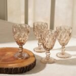 Set of 6 Diamond Wine Cut Glasses