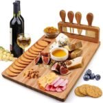 Bamboo Charcuterie Board with 4 Cheese Knives