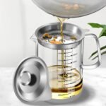 Glass Measuring Cup with Stainless Steel Strainer