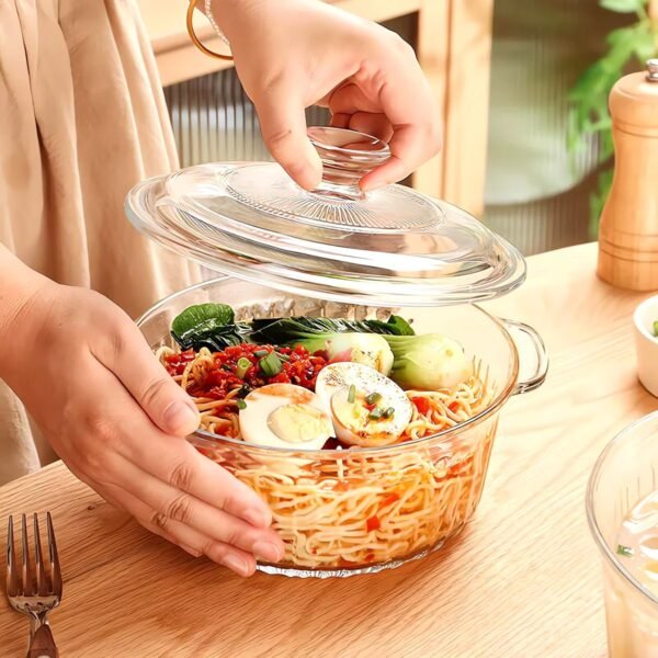 Round Borosilicate Glass Casserole Dish With Lid