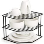TK Stainless Steel Corner Shelf – 2-Tier Bathroom & Kitchen Organizer
