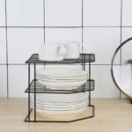 TK Stainless Steel Corner Shelf – 2-Tier Bathroom & Kitchen Organizer