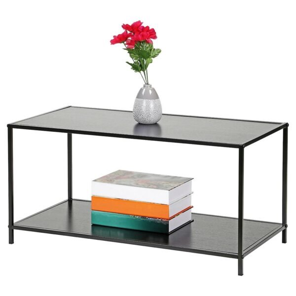 TK 2-Tier Modern Coffee Table – Wooden & Metal Living Room Table