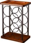Freestanding Wood & Iron Wine Rack – Bottle Storage Display Stand
