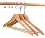 TK 3 Pack Wooden Clothes Hangers with Strap Grooves