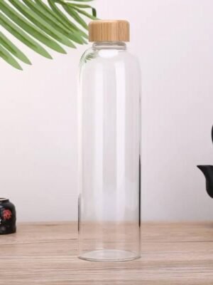 TK Borosilicate Glass Bottle with Acacia Lid