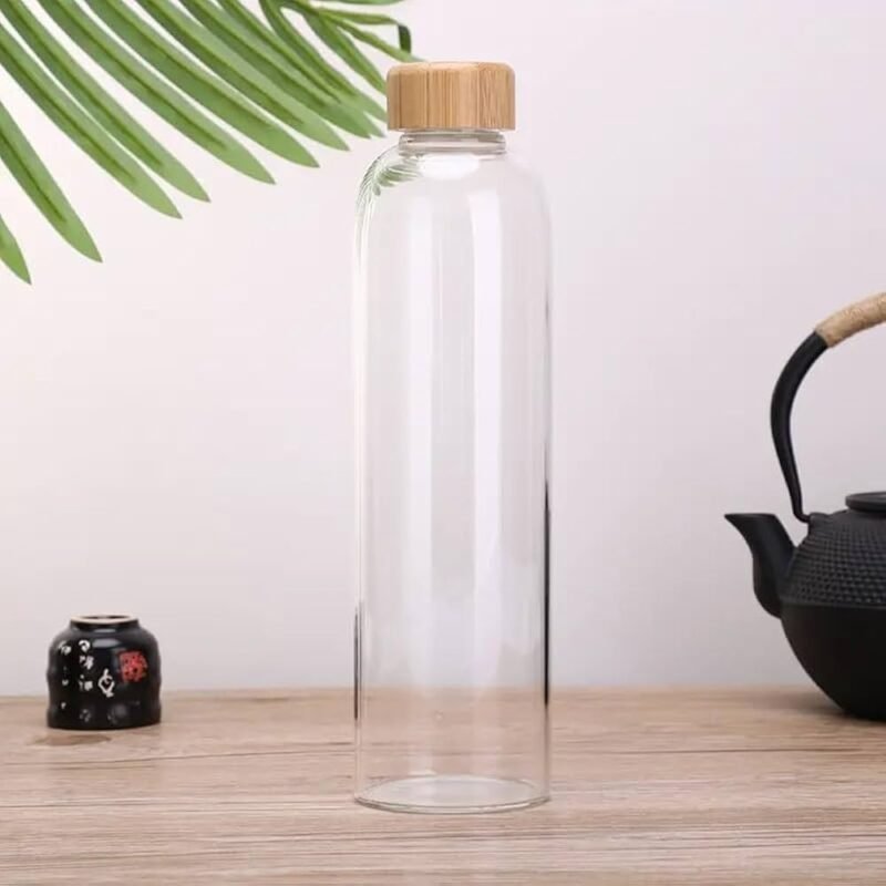 TK Borosilicate Glass Bottle with Acacia Lid
