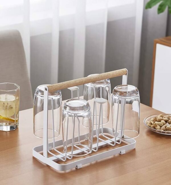 Multifunctional Glass Holder with Wooden Handle